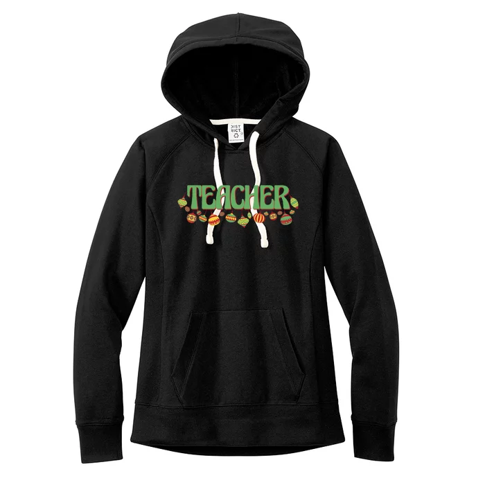 Teacher Christmas Holiday Festive Women's Fleece Hoodie