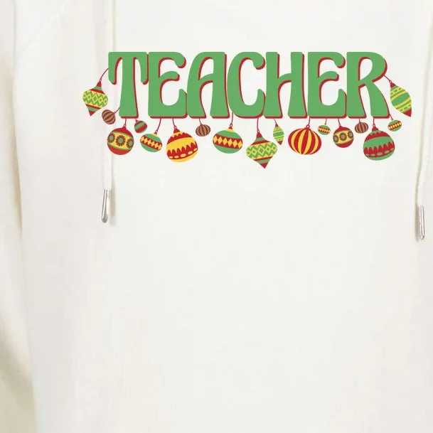 Teacher Christmas Holiday Festive Womens Funnel Neck Pullover Hood