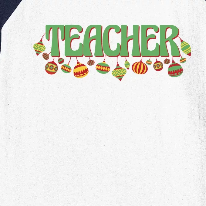 Teacher Christmas Holiday Festive Baseball Sleeve Shirt