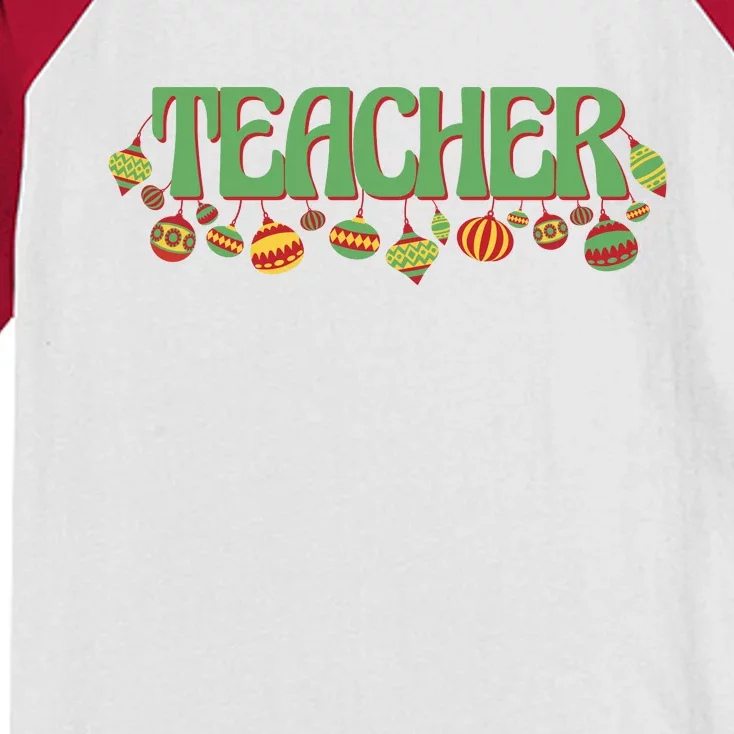 Teacher Christmas Holiday Festive Kids Colorblock Raglan Jersey