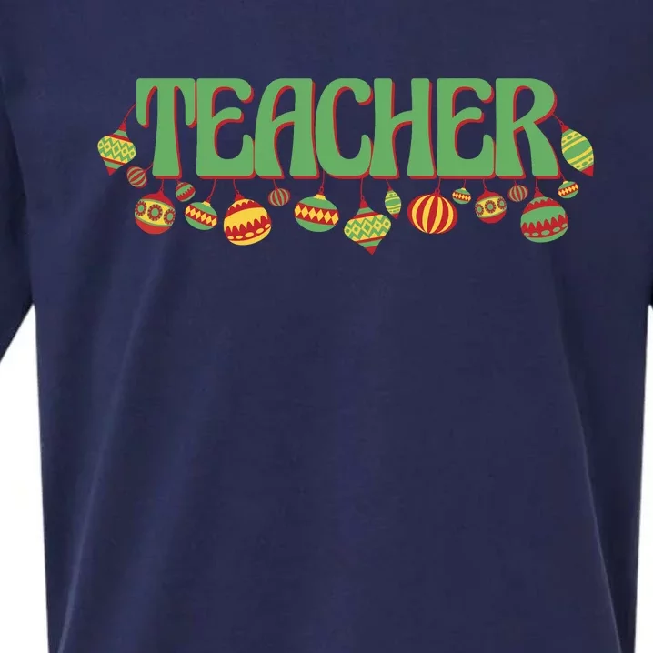 Teacher Christmas Holiday Festive Sueded Cloud Jersey T-Shirt