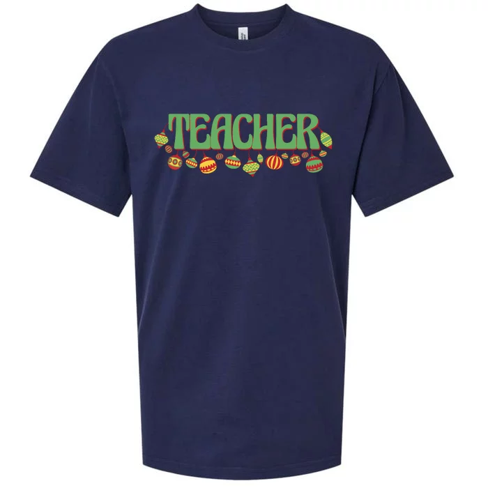 Teacher Christmas Holiday Festive Sueded Cloud Jersey T-Shirt