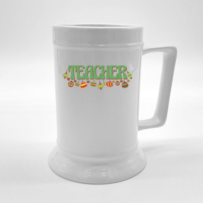 Teacher Christmas Holiday Festive Front & Back Beer Stein