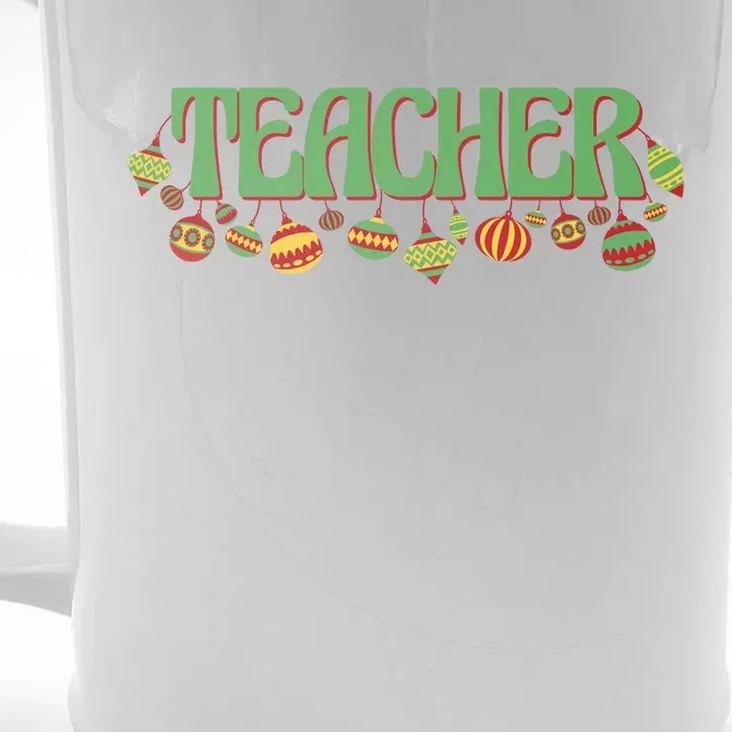 Teacher Christmas Holiday Festive Front & Back Beer Stein