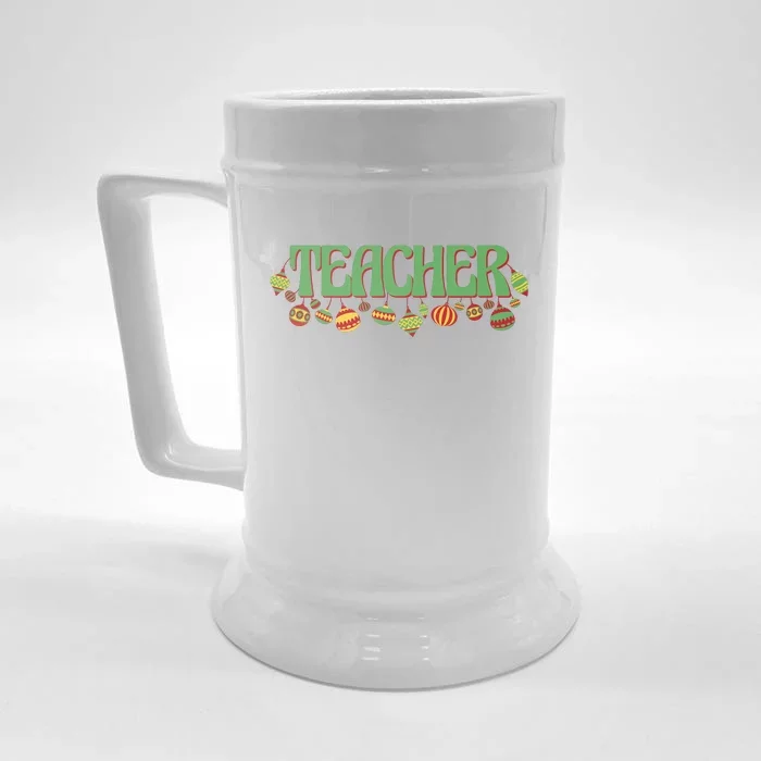 Teacher Christmas Holiday Festive Front & Back Beer Stein