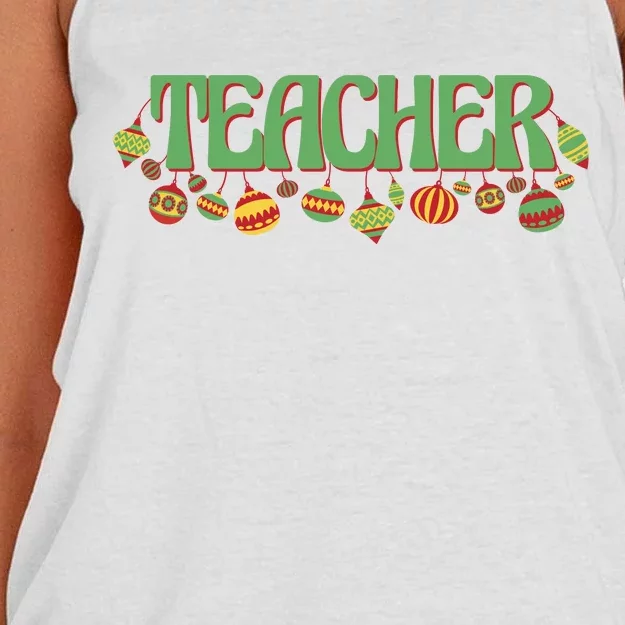 Teacher Christmas Holiday Festive Women's Knotted Racerback Tank