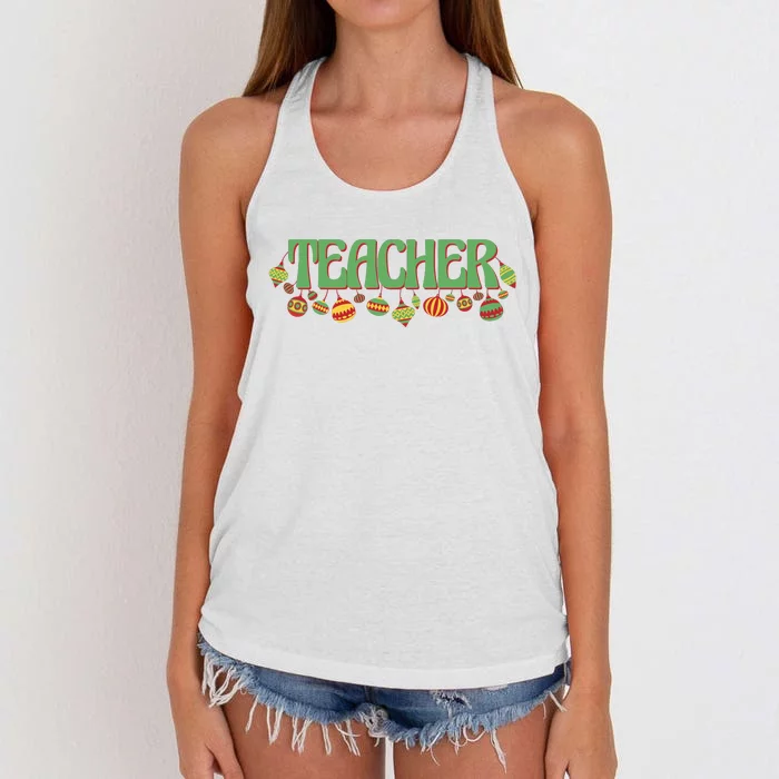 Teacher Christmas Holiday Festive Women's Knotted Racerback Tank