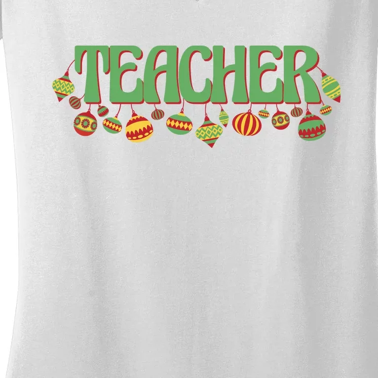 Teacher Christmas Holiday Festive Women's V-Neck T-Shirt