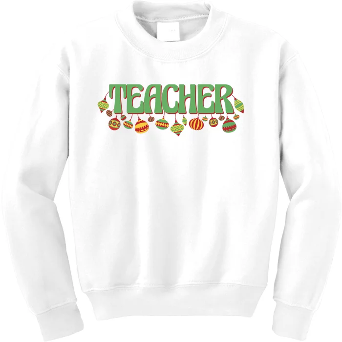 Teacher Christmas Holiday Festive Kids Sweatshirt