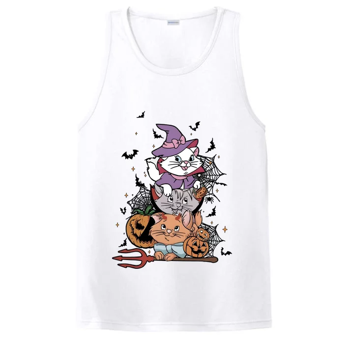 The Cat Halloween Cat Lover Witch Pumpkin Performance Tank