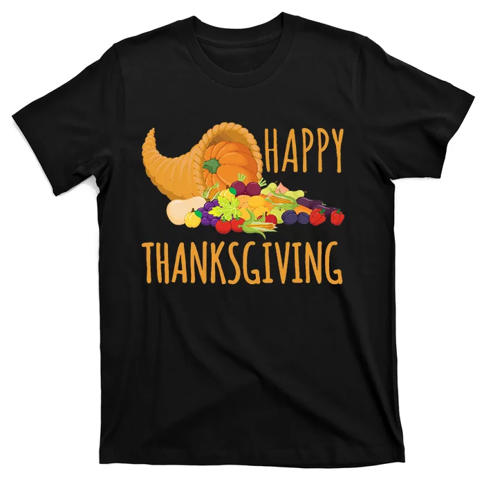 Thanksgiving Cornucopia Horn Of Plenty Food Harvest Fun Gift T-Shirt