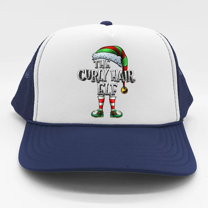 The Curly Hair Elf Matching Family Christmas Curly Hair Elf Meaningful Gift Trucker Hat