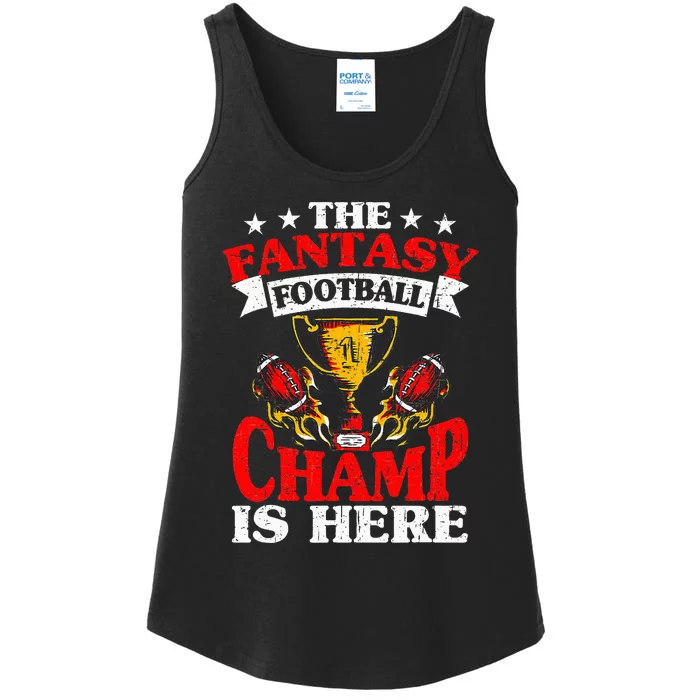 The Champ Is Here Fantasy Football Ladies Essential Tank