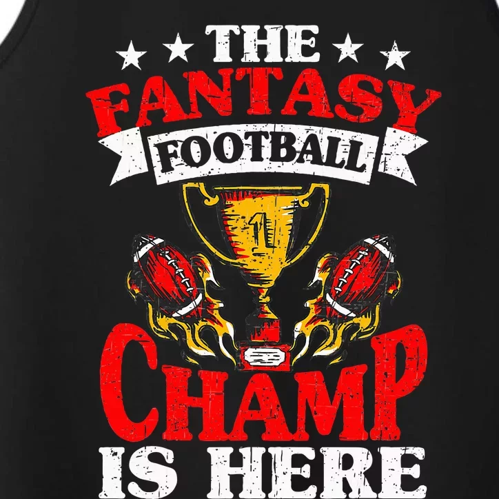 The Champ Is Here Fantasy Football Performance Tank