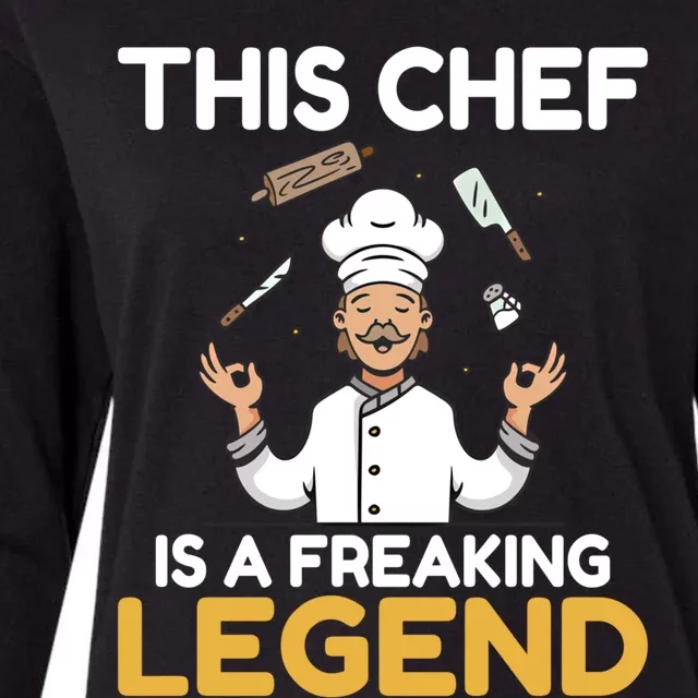 This Chef Is A Freaking Legend Kitchen Culinary Cook Gift Womens Cotton Relaxed Long Sleeve T-Shirt