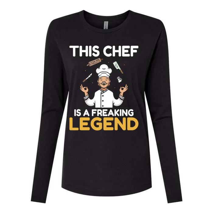 This Chef Is A Freaking Legend Kitchen Culinary Cook Gift Womens Cotton Relaxed Long Sleeve T-Shirt