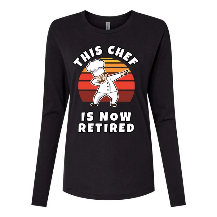 This Chef Is Now Retired Dabbing Cook In Uniform Gift Womens Cotton Relaxed Long Sleeve T-Shirt