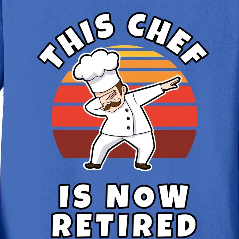 This Chef Is Now Retired Dabbing Cook In Uniform Gift Kids Long Sleeve Shirt