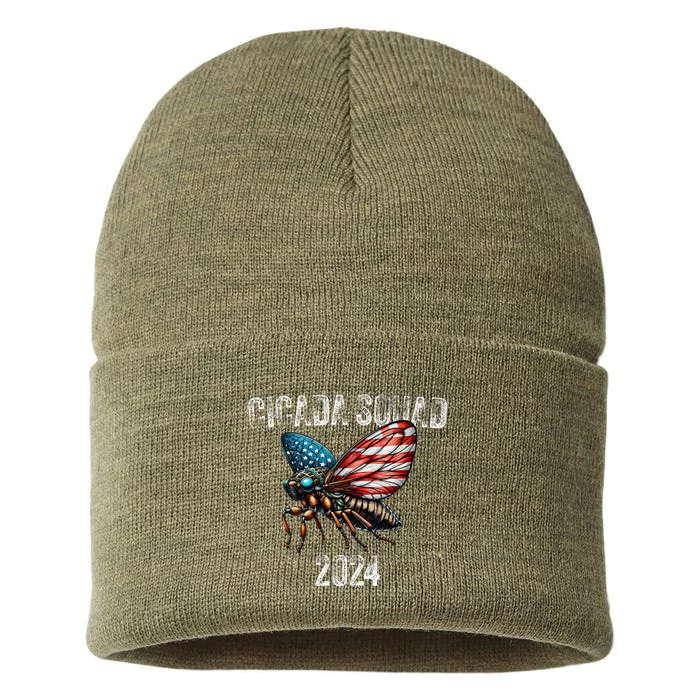 The Cicada Invasion Brood Xiii And Xix Cicada Squad 2024 Sustainable Knit Beanie