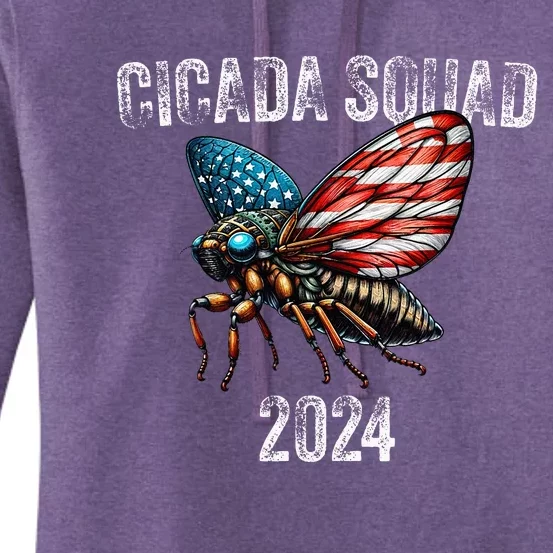 The Cicada Invasion Brood Xiii And Xix Cicada Squad 2024 Women's Pullover Hoodie