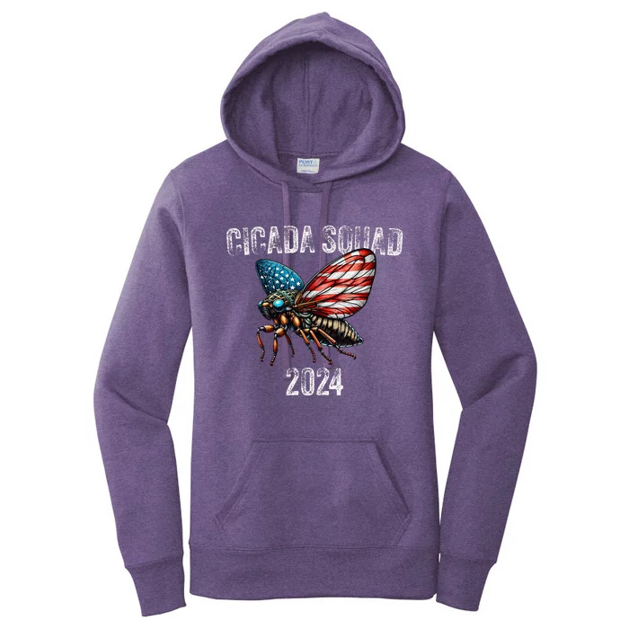 The Cicada Invasion Brood Xiii And Xix Cicada Squad 2024 Women's Pullover Hoodie