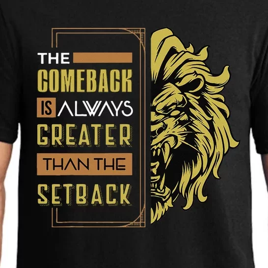 The Comeback Is Always Greater Than The Setback Lion Zoo Pajama Set