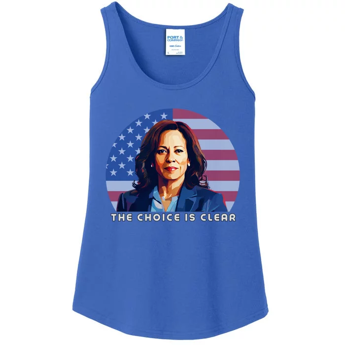 The Choice Is Clear Kamala Harris President 24 Harris Walz Gift Ladies Essential Tank