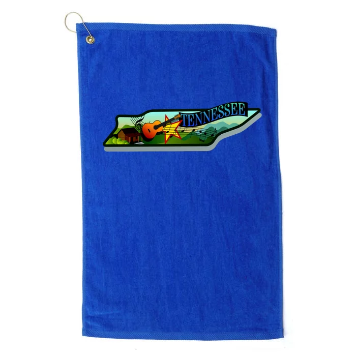 Tennessee Cartoon Illustration Platinum Collection Golf Towel