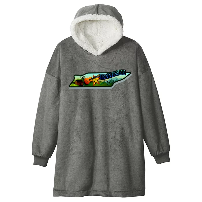 Tennessee Cartoon Illustration Hooded Wearable Blanket