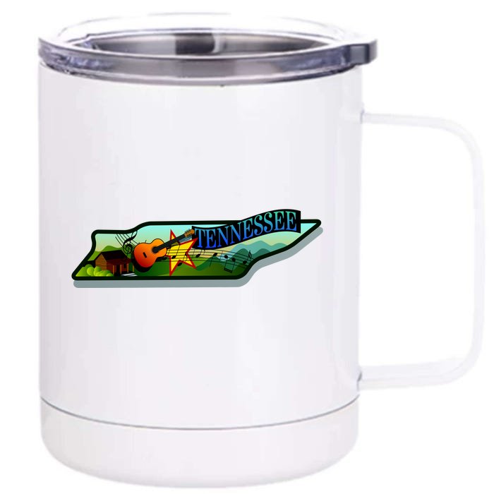 Tennessee Cartoon Illustration Front & Back 12oz Stainless Steel Tumbler Cup