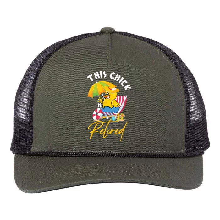 This Chick Is Retired Retiret Pension Chicken Meaningful Gift Retro Rope Trucker Hat Cap