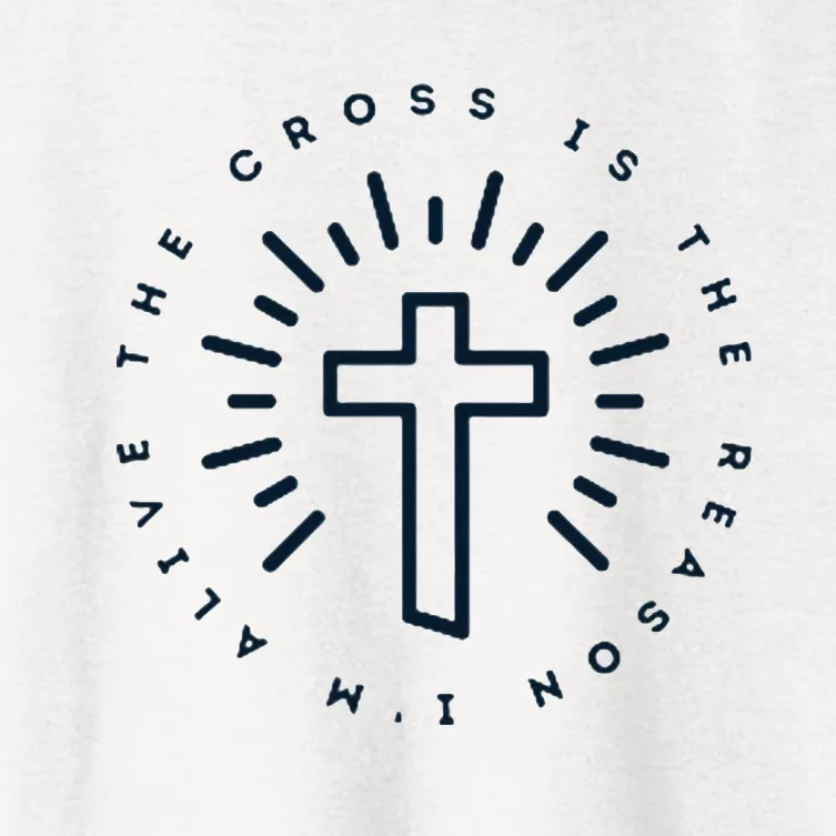 The Cross Is The Reason Im Alive Christian Women's Crop Top Tee