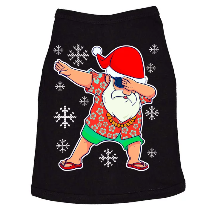 Tropical Christmas In July Dabbing Santa Christmas Summer Tropical Hawaiian Xmas Doggie Tank