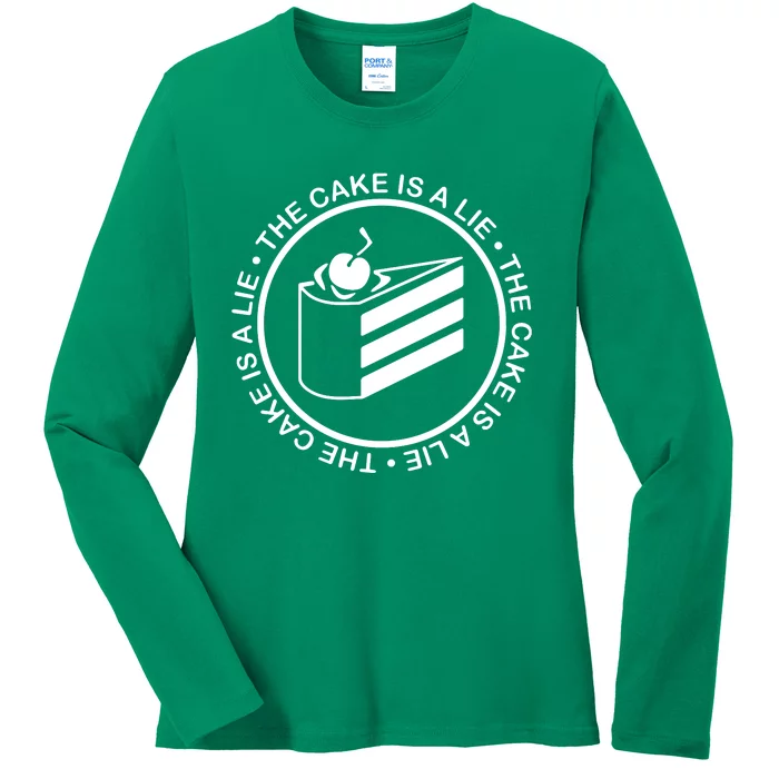 The Cake Is A Lie Portal Ladies Long Sleeve Shirt