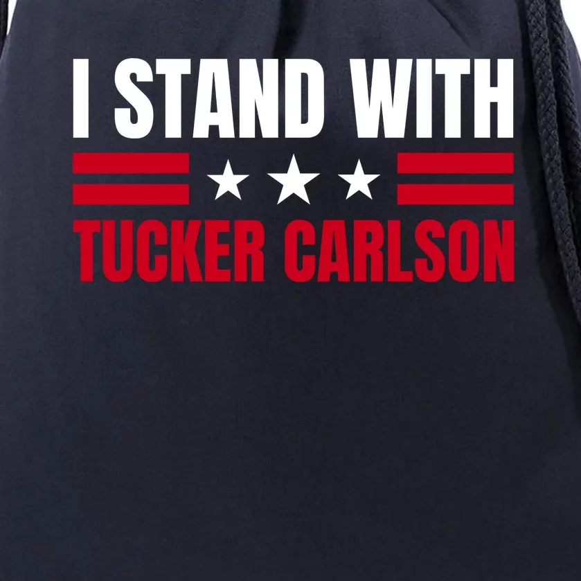 Tucker Carlson I Stand With Him, Men Women, I Stand With Tucker Carlson Drawstring Bag