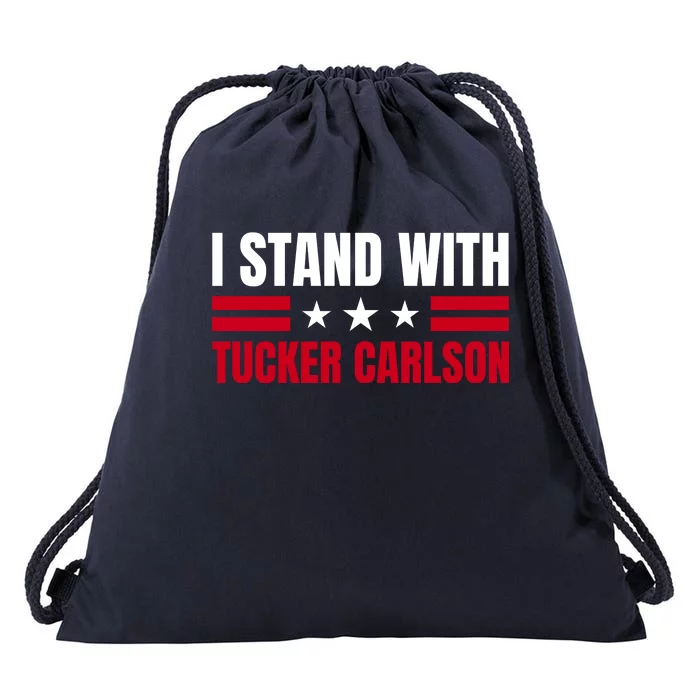 Tucker Carlson I Stand With Him, Men Women, I Stand With Tucker Carlson Drawstring Bag