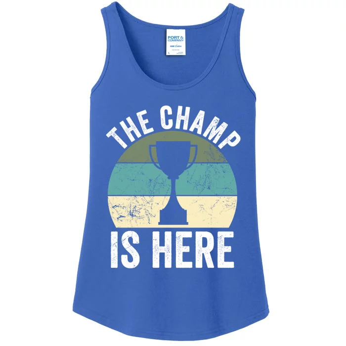 The Champ Is Here Fantasy Football Champion Winner Gift Ladies Essential Tank