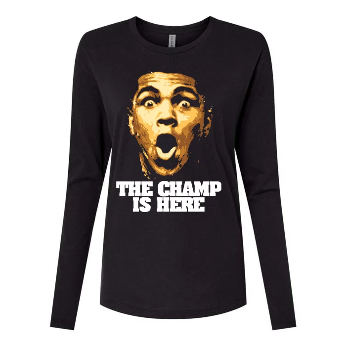 The Champ Is Here Womens Cotton Relaxed Long Sleeve T-Shirt