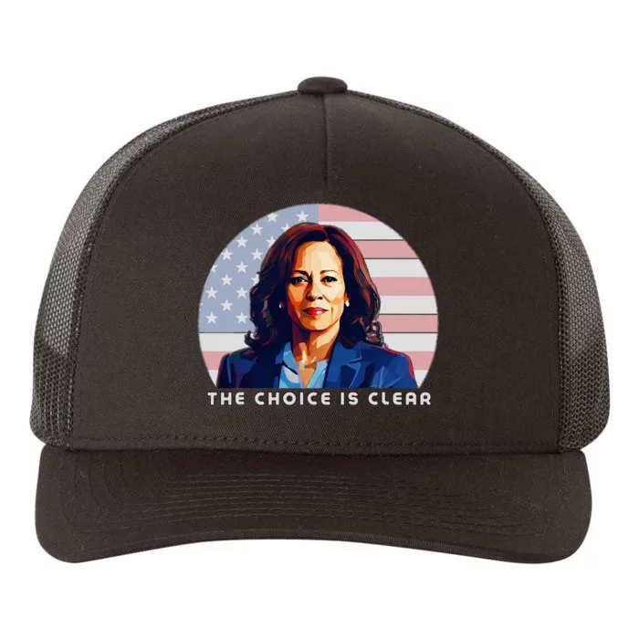 The Choice Is Clear Kamala Harris President 24 Yupoong Adult 5-Panel Trucker Hat