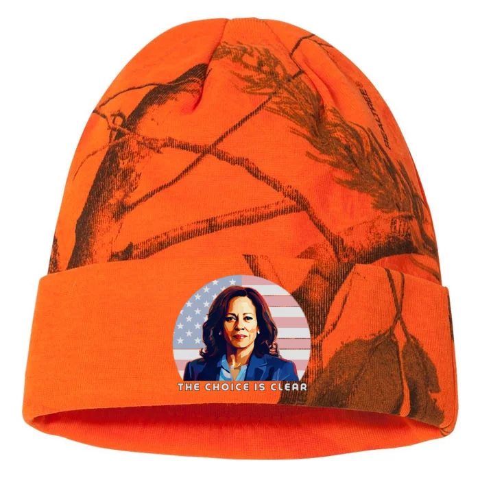 The Choice Is Clear Kamala Harris President 24 Kati - 12in Camo Beanie