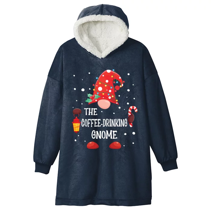 The Coffee Ing Gnome Matching Family Christmas Gift Hooded Wearable Blanket