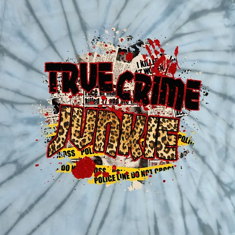 True Crime Junki Leopard Print True Crime Lover Gift Tie-Dye T-Shirt