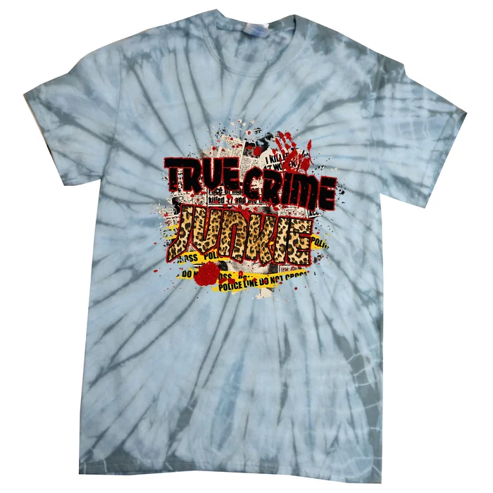 True Crime Junki Leopard Print True Crime Lover Gift Tie-Dye T-Shirt