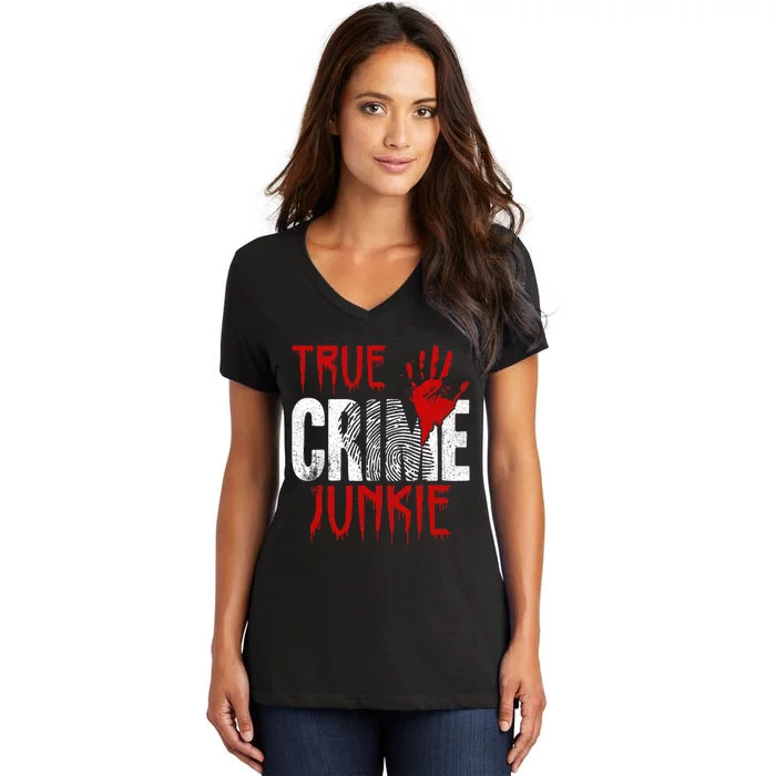 True C.R.I.M.E J.U.N.K.I.E Women's V-Neck T-Shirt