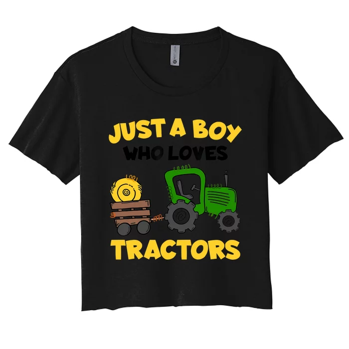 Tractor Costume Just A Boy Who Loves Tractors Women's Crop Top Tee