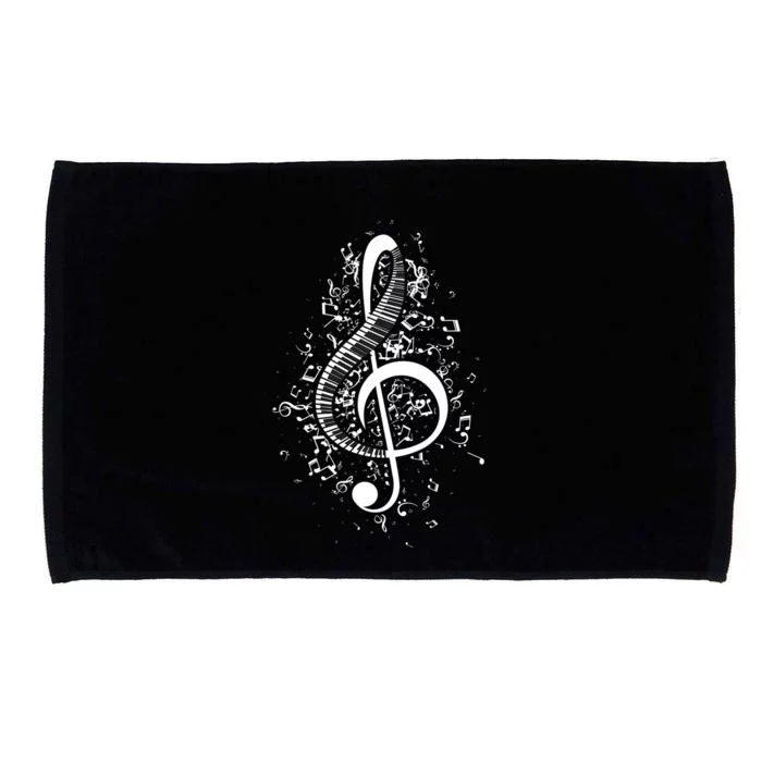 Treble Clef Keys Piano Player Pianist Classical Music Microfiber Hand Towel