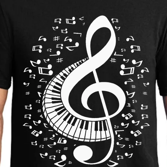 Treble Clef Keyboard Classical Music Notes Pianist Pajama Set