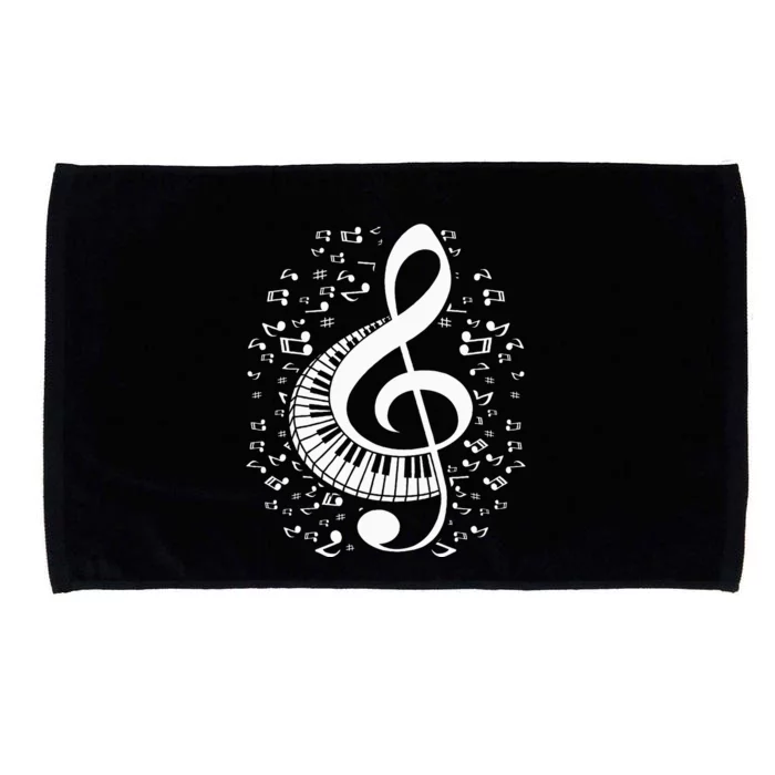 Treble Clef Keyboard Classical Music Notes Pianist Microfiber Hand Towel