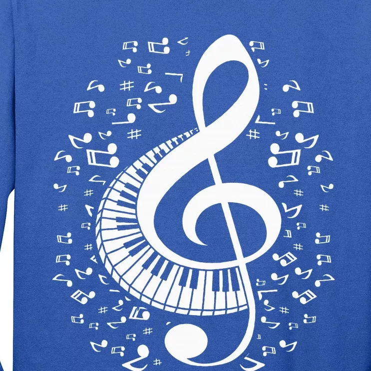 Treble Clef Keyboard Classical Music Notes Pianist Long Sleeve Shirt