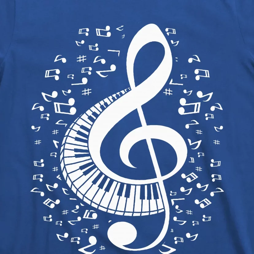 Treble Clef Keyboard Classical Music Notes Pianist T-Shirt